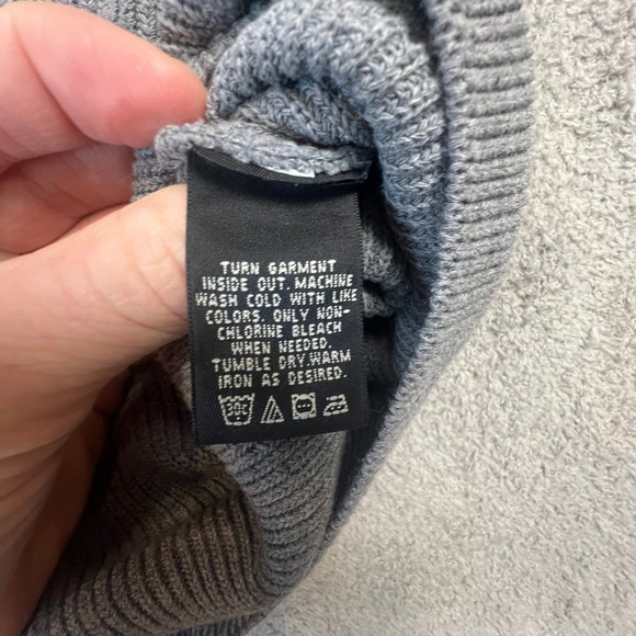 Eddie Bauer Sweater Mens Extra Large Grey Ribbed Knit Crewneck Cotton Pullover - Picture 7 of 11